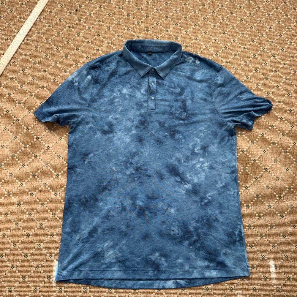 lululemon athletica Men's Blue Tie-Dye Polo